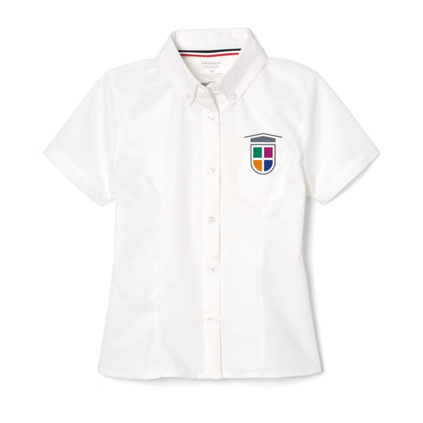 WHITE SHORT SLEEVE OXFORD SHIRT FEM FIT