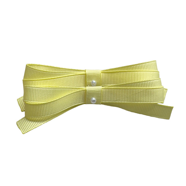 Light Yellow Emilia Hair Clip Bows (Set)